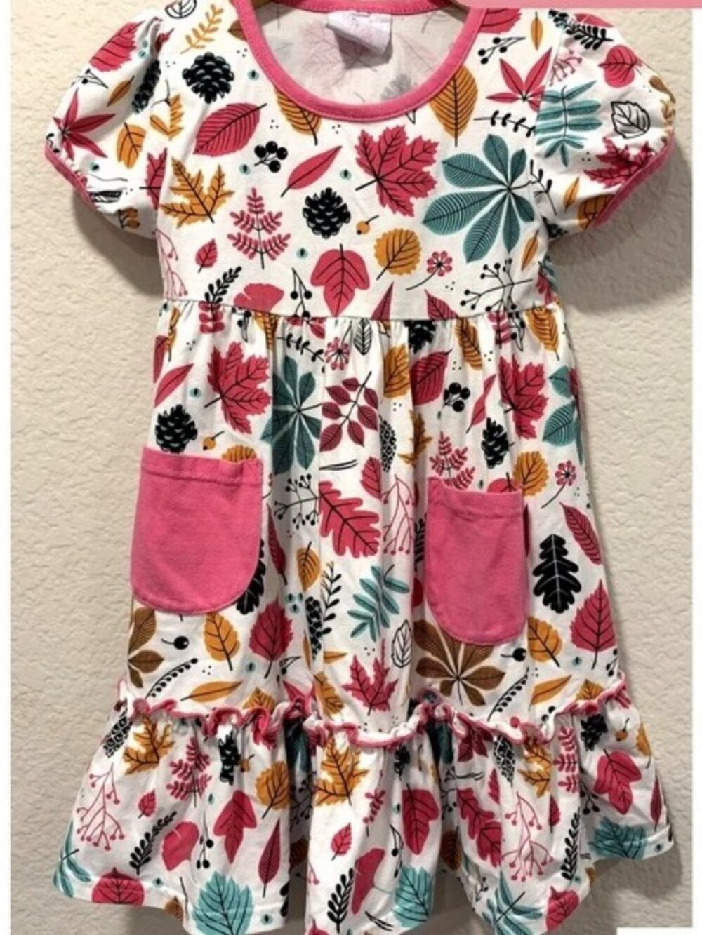 Stitchy Fish Fall Leaves Dress 3T